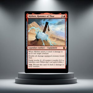 Mjölnir, Tors hammare - Proxy-kort - Anpassat MTG-testkort