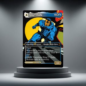 Król T'Challa / Czarna Pantera, Nadzieja Trwała - Grafika alternatywna bez obramowania - Karta proxy - Niestandardowa karta testowa MTG