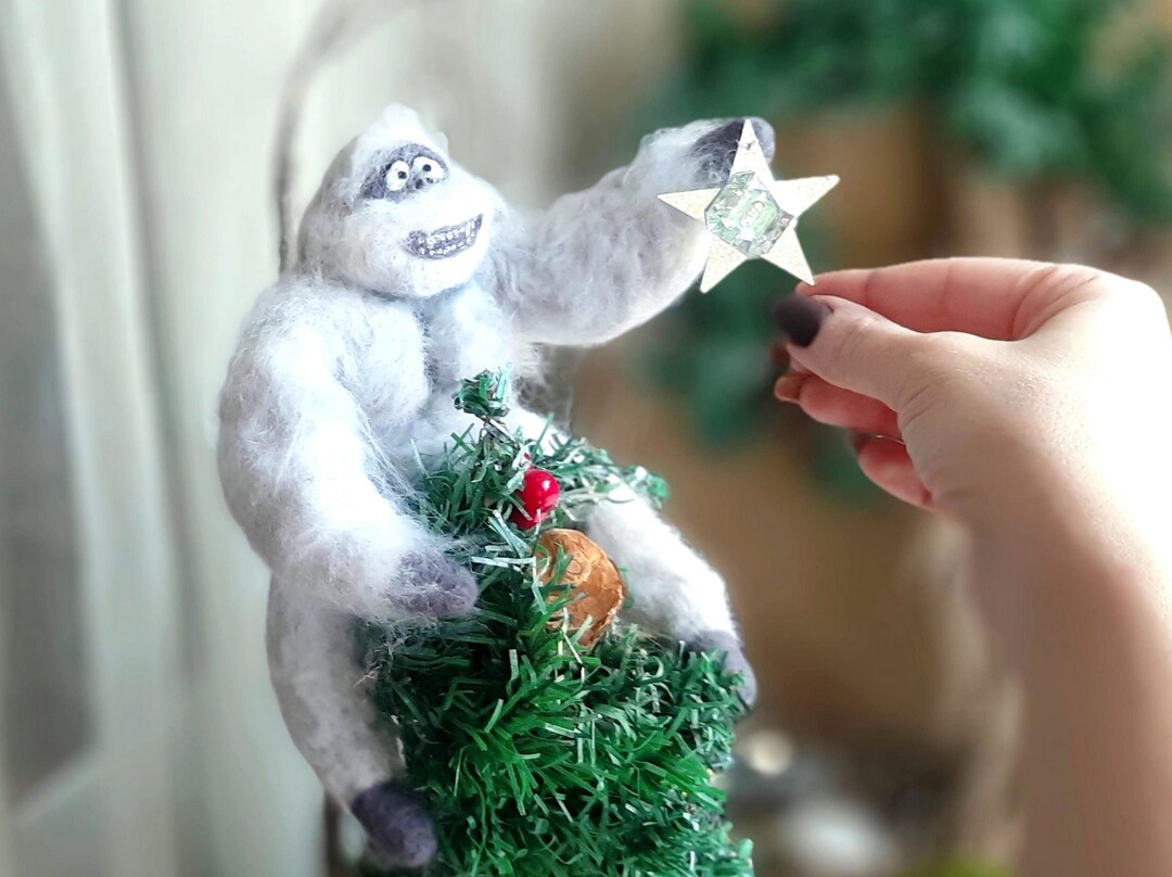Christmas Tree Topper Abominable Snowman Vintage Christmas Etsy