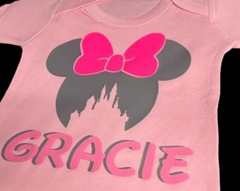 Custom Minniemouse inspired baby vests