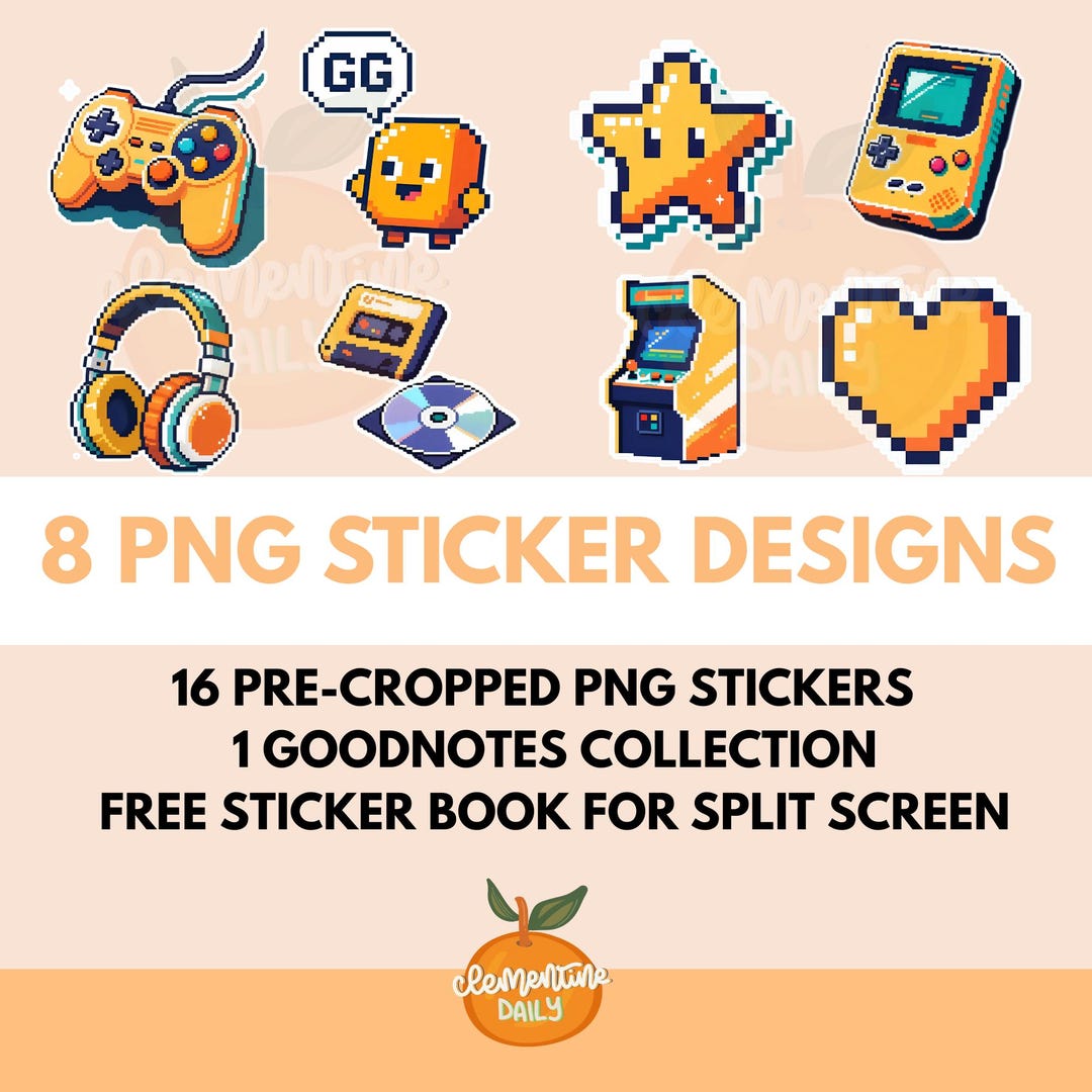 Sticker Design For Game Gaming Stickers, Game Stickers, Gamer Stickers, Pixel Stickers, Pixel ...