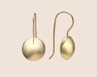 Sphere Gold Drop Earrings, 14K Solid Gold Ball Earrings, Ball Dangle Earrings, Dainty Gold Earrings, Minimalist Drop Earrings, Gift For Wife