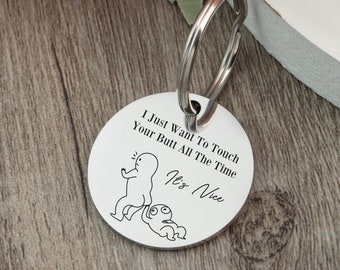 Personalized Funny keychain for Couples,you have my heart and my ass,Valentine's Day Gift for boyfriend/Girlfriend, Custom Engraved keychain