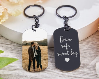 Custom Picture Keychain, Personalized Text Keychain, Doubled Sided Picture Keychain, Gift For him, Boyfriend Gift, Girlfriend Gift Idea