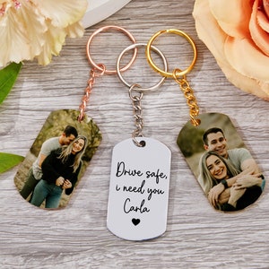 Personalized Photo Keychain, Doubled Sided Picture Keychain, Custom Stainless steel Keychain with Photo and Text, Custom Quote Keychain image 3