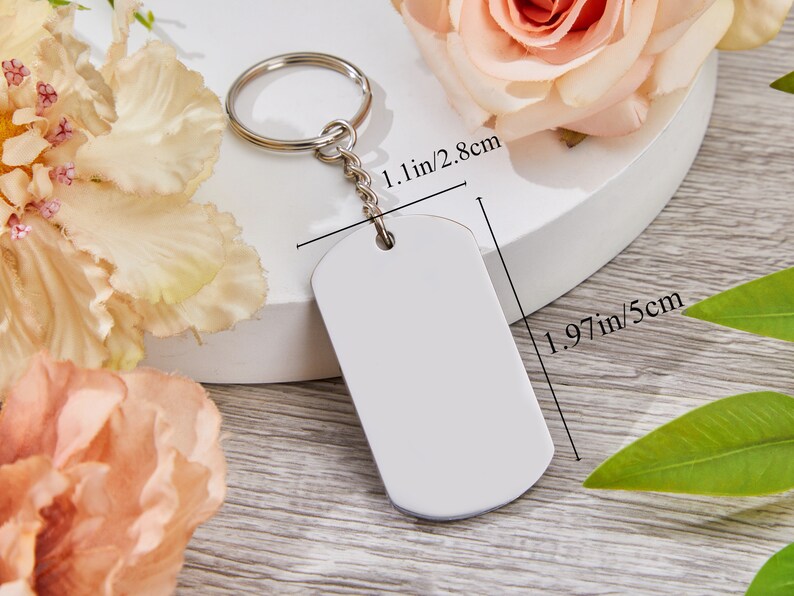 Personalized Photo Keychain, Doubled Sided Picture Keychain, Custom Stainless steel Keychain with Photo and Text, Custom Quote Keychain image 5