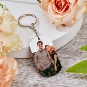 Personalized Photo Keychain, Doubled Sided Picture Keychain, Custom Stainless steel Keychain with Photo and Text, Custom Quote Keychain image 10