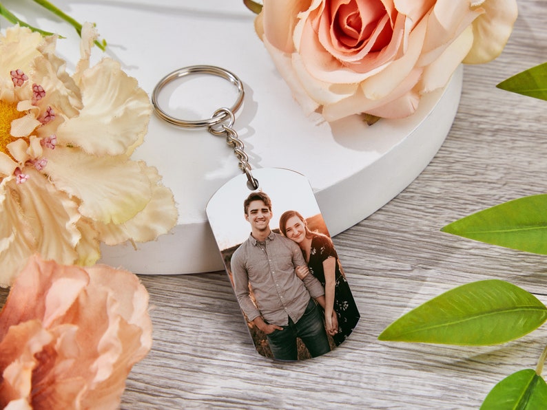 Personalized Photo Keychain, Doubled Sided Picture Keychain, Custom Stainless steel Keychain with Photo and Text, Custom Quote Keychain image 10