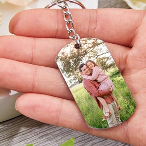 Personalized Photo Keychain, Doubled Sided Picture Keychain, Custom Stainless steel Keychain with Photo and Text, Custom Quote Keychain image 7