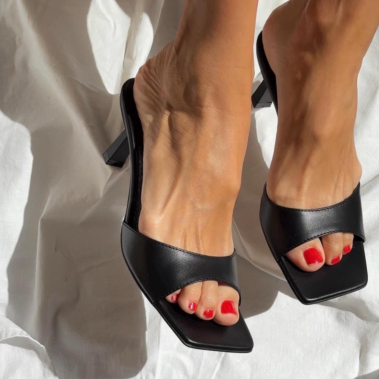 Square Toe Mules - Etsy
