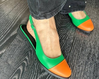 Closed Toe Sandals, Handmade Summer Leather Shoes, Comfortable Block Heel Boho Sandals for Women, Custom Shoes for Casual & Formal Wear