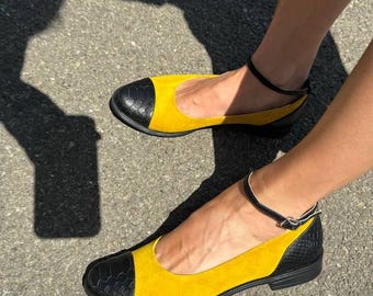 Mary Jane Shoes Leather Sandals Closed Toe Summer Shoes Women’s Handmade Elegant Leather Shoes Customized Gift for Her Stylish Sandals