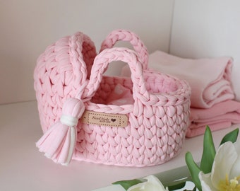 Doll baby basket Moses,bassinet, baby crib,Doll Cradle,baby girl gift, small doll carrier