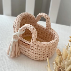Cesta de bebê boneca Moisés, berço, berço de bebê, berço de boneca, presente para menina, pequeno porta-bonecas