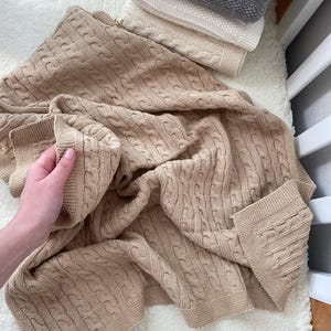 BABY STRICKDECKE, Babydecke aus Baumwolle, neutrale Babydecke, Baby-Swaddle-Decke, Baby-Krankenhausdecke, Babypartygeschenk, Neugeborenendecke