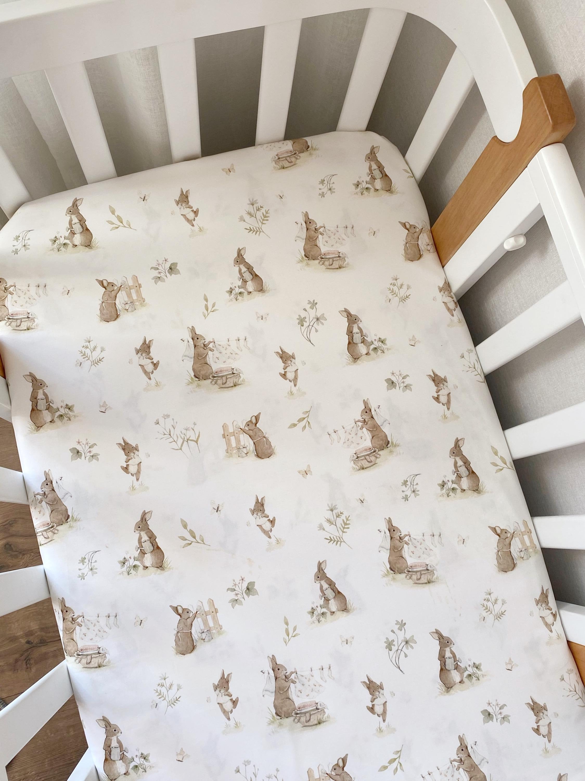 Peter Rabbit Baby Fitted Sheet, Sheet Crib Bedding, Organic Cotton Crib Sheets, 100% cotton fabric, HandMade, mini crib bedding