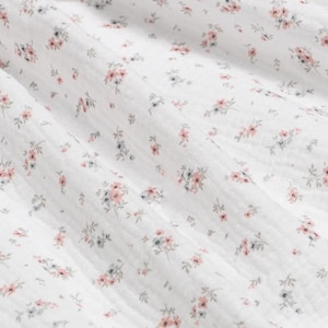 Muslin Swaddle Blanket for Baby Girl, 100% Cotton 2 layer Gauze Baby Blankets, Wild Roses Flowers Swaddle, Floral Baby Shower Gift, 39x45&quot;
