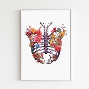 Brustkorb Schmetterling Art Print, Thorax Skelett Wand Kunst druckbare, Skelett Brustkorb Poster, Physiotherapie Kunst digitaler Download