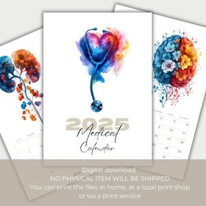 2025 Medical Calendar Printable 2025 Calendar Medical Student Gift Printable Human Anatomy And Physiology Med School Gift for Future Doctor
