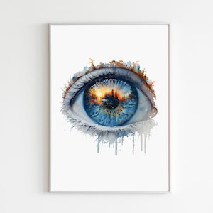 Eye Art Print Watercolor Eye Anatomy Artwork, Ophthalmologist Gift for Optician Office Decor, Optometrist Wall Art Printable Eye Doctor Gift