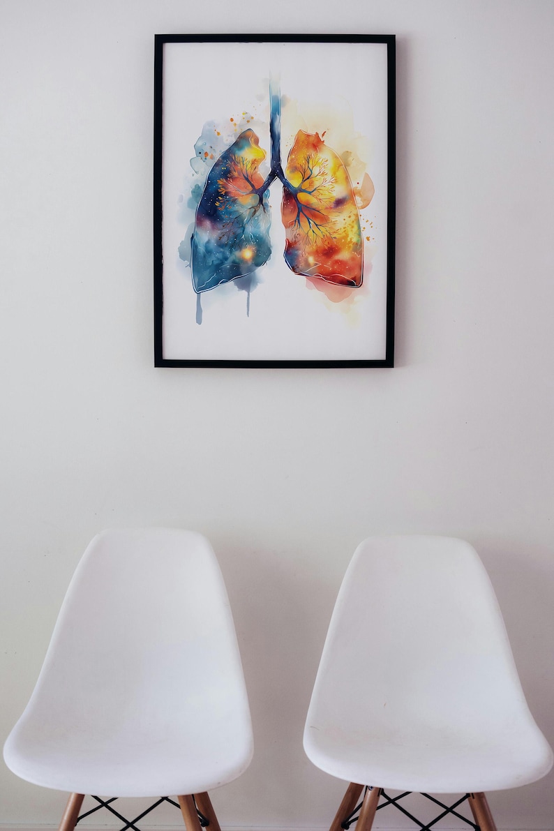 Brain Lungs Heart Poster Watercolor Anatomy Prints Set of 3 Wall Art ...