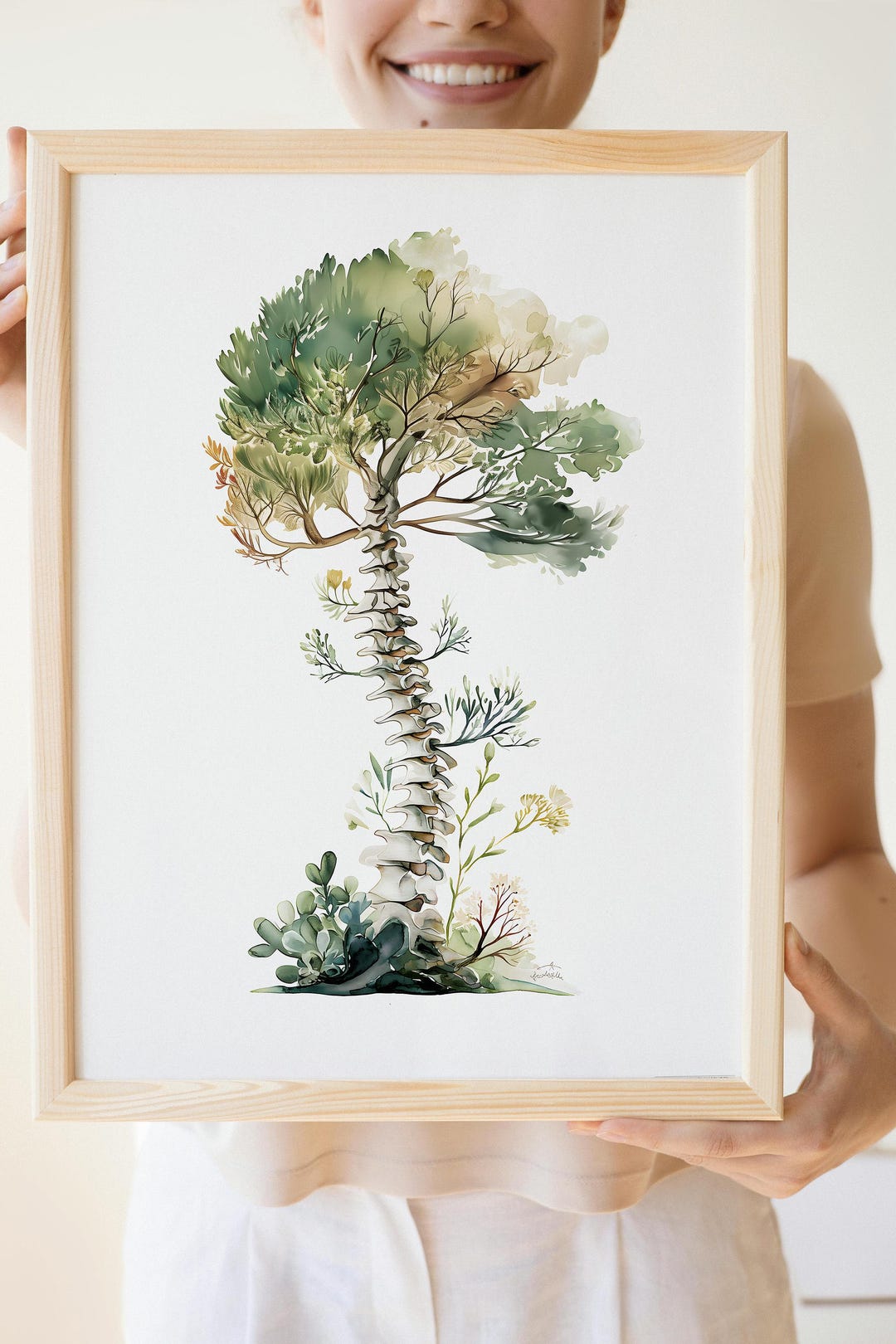 Spine Tree Poster, Botanical Chiropractic Art Print, Physical Therapy ...