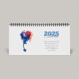 Medical 2025 Desktop Calendar Watercolor Anatomy Art Medical Staff Gift for Doctor Appreciation Gifts for Nurse Calendar 2025 Planner