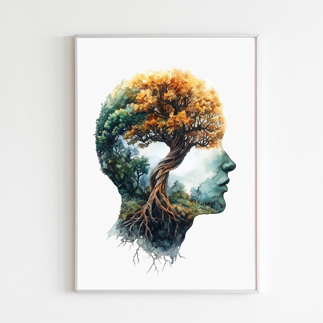 Brain Anatomy Wall Art Print, Human Head Nervous System Poster ...