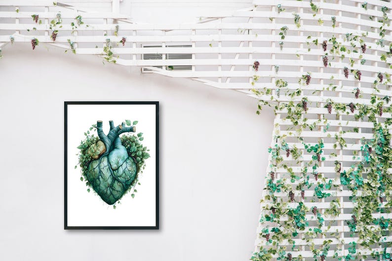 Heart Brain Lungs Watercolor Art Print Set of 3, Printable Human ...
