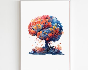 Brain Art Print Watercolor Neuropsychology Wall Art Neurosurgeon Gift for Neurologist Office Decor Colorful Brain Art Printable