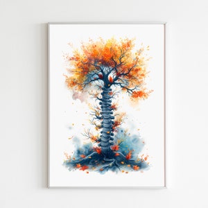 Impression d'art mural colonne vertébrale, affiche de chiropratique, décoration de bureau de physiothérapie, cadeau de chiropraticien, art de physiothérapie