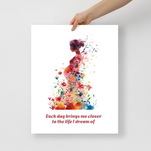 Schwangerschaft Affirmation Aquarell Malerei, schwangere Frau Wand Kunst Druck, Hebamme Geschenk für Doula Poster, Neugeborene Krankenschwester Ivf Pic