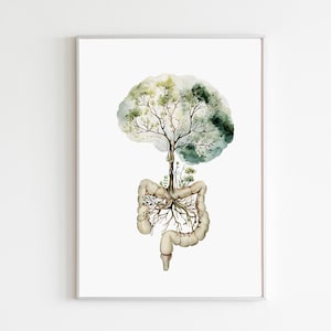 Gut Gehirn Verbindung Kunstdruck, Verdauungssystem Wandkunst, Neurogastroenterologie, Ganzheitliche Gesundheit Dekor, Funktionelle Medizin Klinik Poster