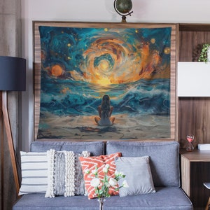 Meditation Tapestry, Cosmic Tapestry, Wall Art, Peace, Abstract Art, Wall Decor, Home Decor
