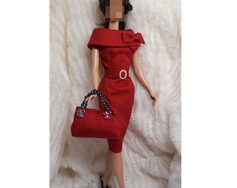 OBEST Abito Da Sera Rosso Per Bambola 1/6 | Elegante E Squisito | Vestito Per Modelli E Collezionisti