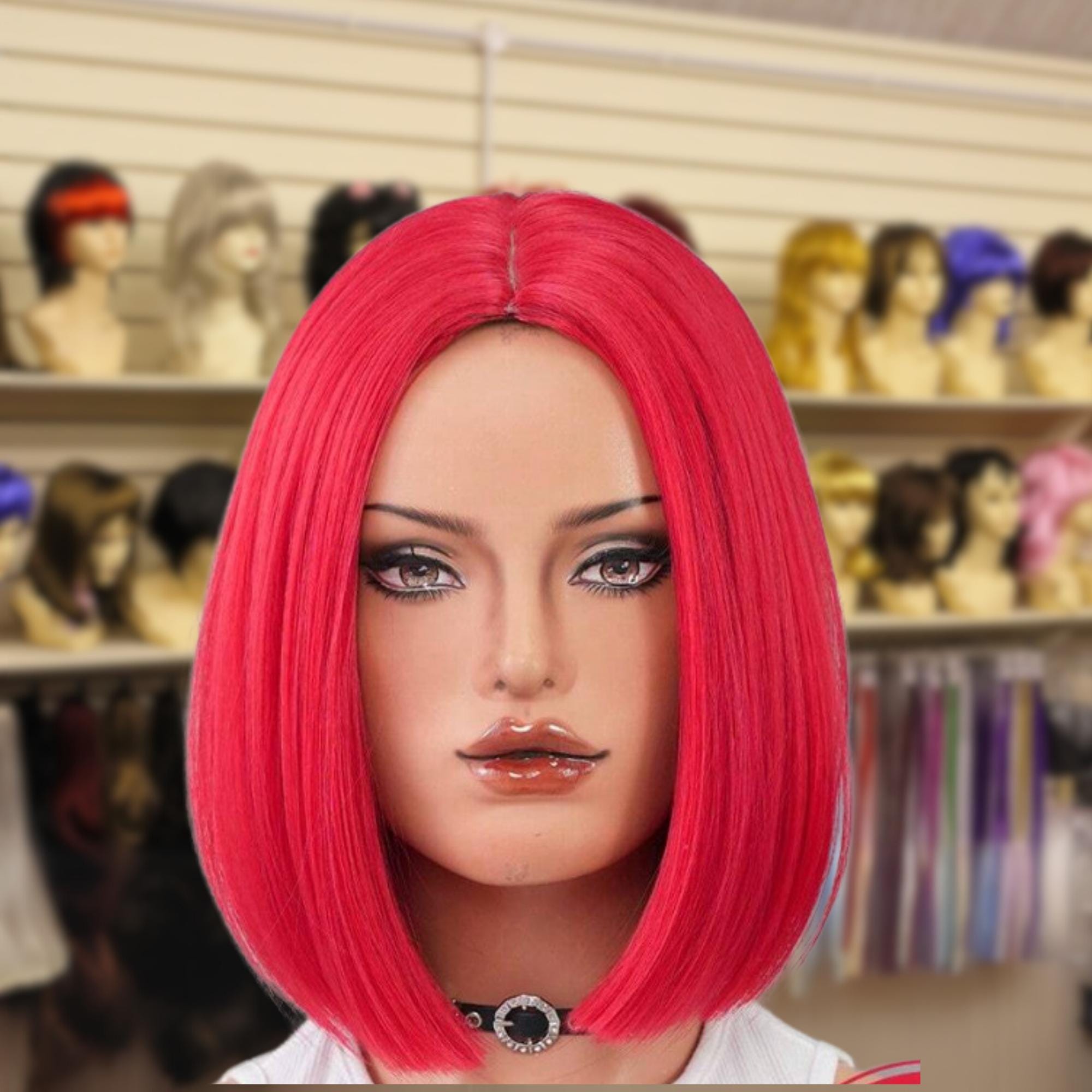 ? Women Red Short Straight Hair Flapper Cosplay Quality Costume Bob Wig Adult Bob Costume Wig, Color: Red | Michaels main image 4