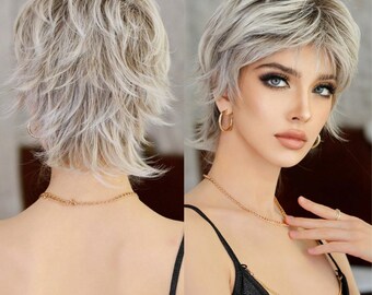 Starlight Perücke Silber – Glitzernde Bob-Perücke Mit Pony Für Cosplay & Party