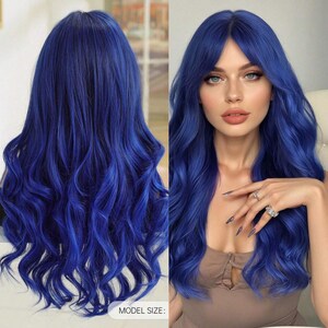Blue wig etsy online