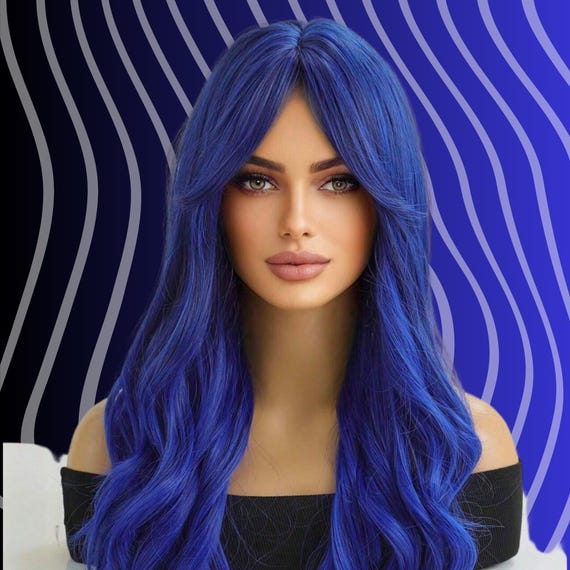 Ocean Dream Blue Wig – Long Wavy 26 Inch Synthetic Hair for  display picture 3