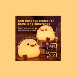 LED Cute Bean Duck Night Light zdjęcie 3