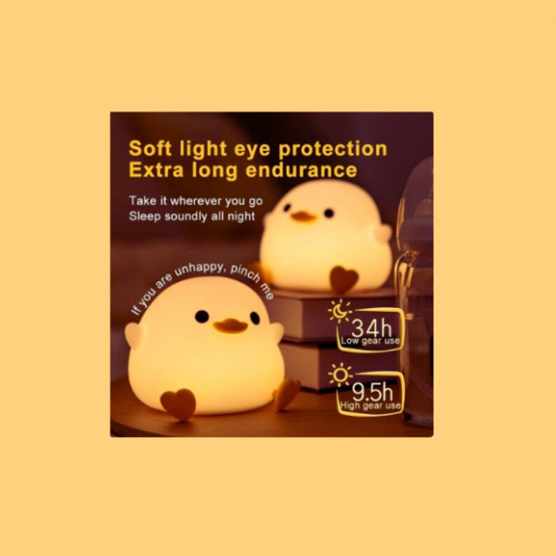 LED Cute Bean Duck Night Light zdjęcie 3