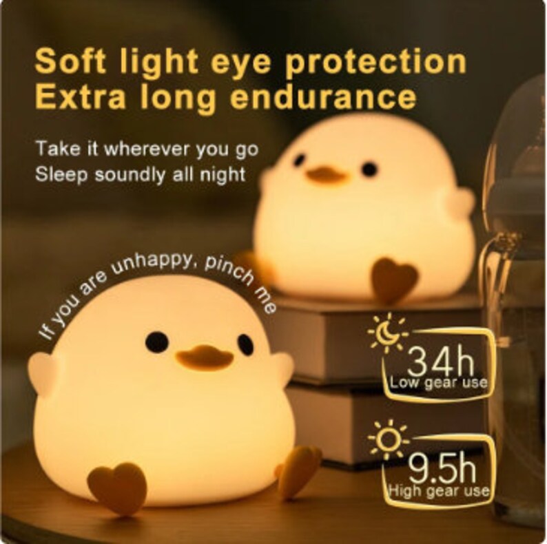 LED Cute Bean Duck Night Light zdjęcie 6