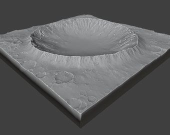 Moon Recent Impact Crater Landscape