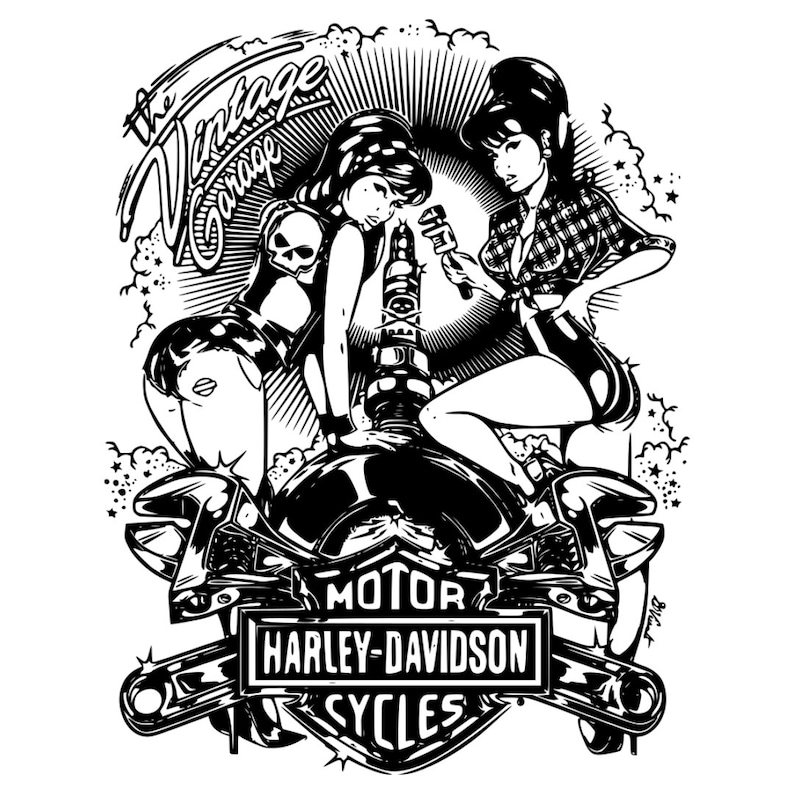 Harley Davidson Vector Art, Digital Download Image, Vectors, Vector Art