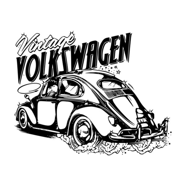 Vecteur vintage Volkswagen, téléchargement numérique VW, vecteur vintage