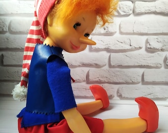 Pinocchio Buratino Vintage Stoffpuppe Spielzeug Pinocchio Vintage Spielzeug Pinocchio Großes russisches Puppenspielzeug Spielzeug Buratino Puppenspielzeug Pinocchio Spielzeug auf Gelenken