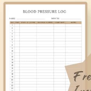 Bloeddruklogboek: dagelijkse grafiek voor het controleren van de bloeddruk - afdrukbaar gezondheidsdagboek en -tracker - medische planner voor hypertensie