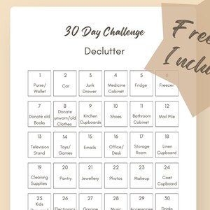30 Day Declutter Challenge Printable: Minimalist Home Cleaning Checklist (PDF)
