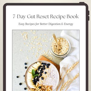 Gut Health Diet Meal Plan with Grocery List, High FIber Foods List for Healthy Gut, Easy Downloadable Recipe Book, Healthy Eating Printables