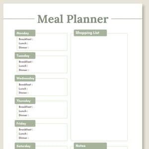 Wekelijkse maaltijdplanner met boodschappenlijst, afdrukbaar 7-dagen menuplan, gezond eten voedingsdagboek, tabel met maaltijden, download gezondheid en fitness